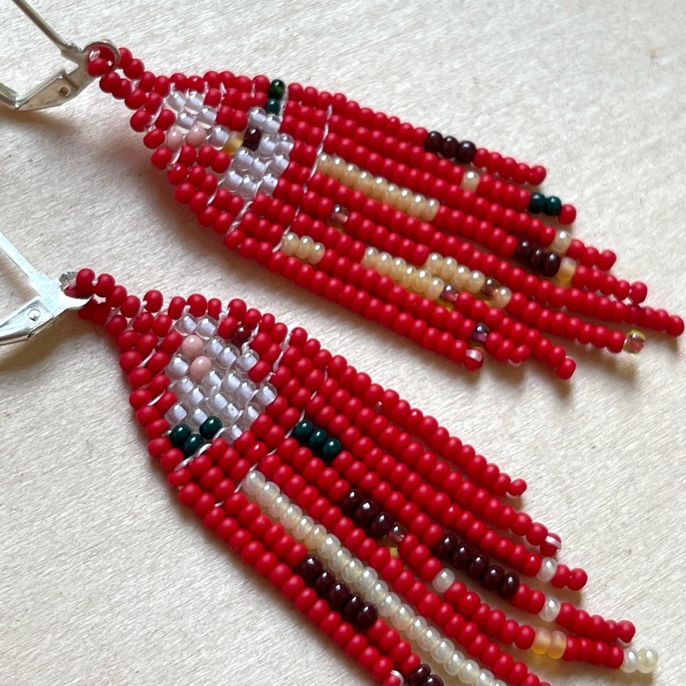 HANDMADE GLASS EARRINGS | Mini Kosmogonian One of a Kind Earrings in Cardinal